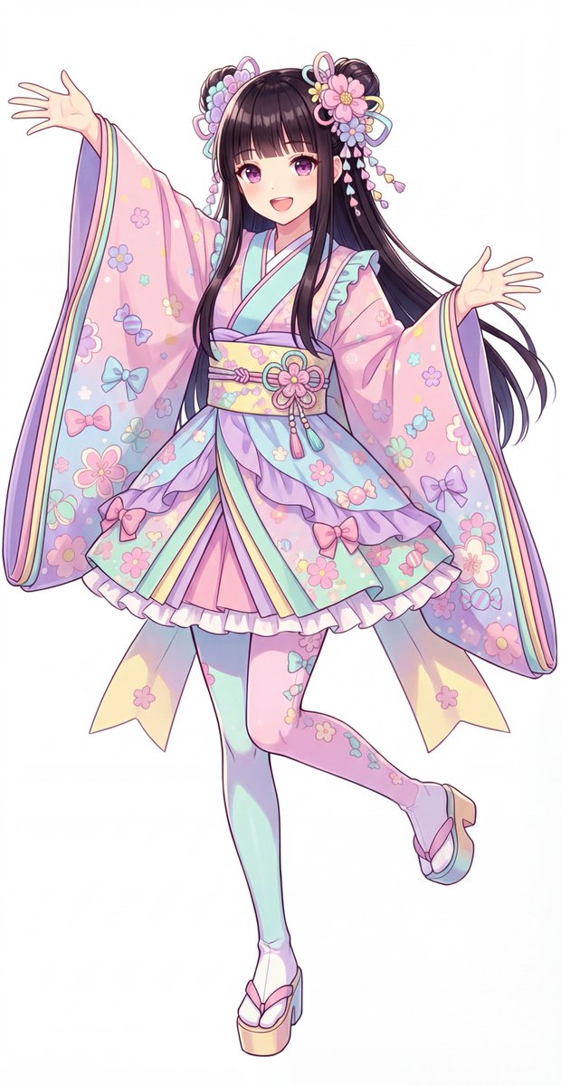 Kawaii Jūnihitoe Outfit Modification Prompt for NanoBananaPro AI image template preview