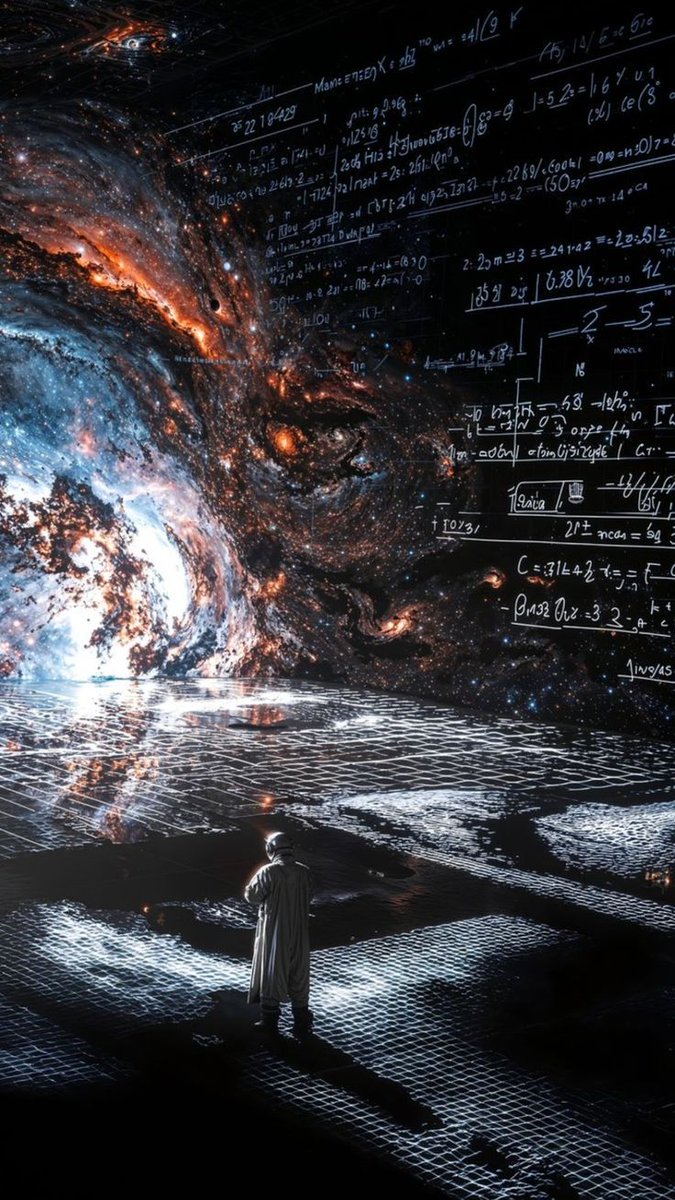 Sci-Fi Surrealism: Figure Against Cosmic Backdrop AI image template preview