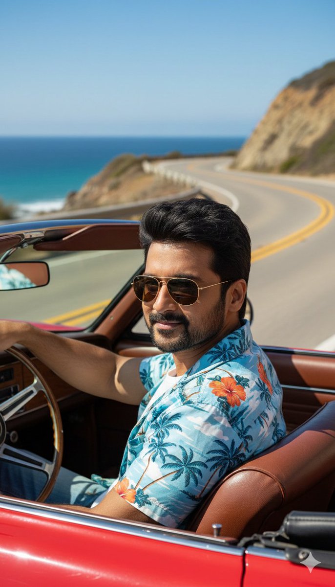 Cinematic Portrait of Man Driving Vintage Convertible example 3