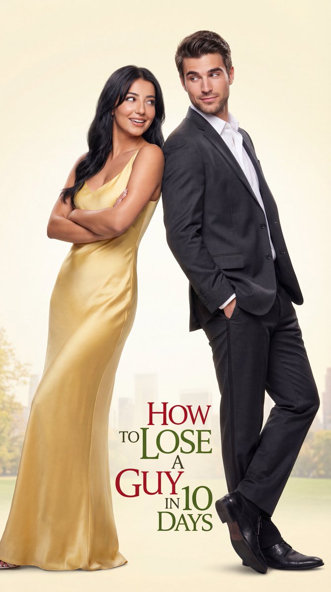 Early 2000s Rom-Com Movie Poster AI image template preview
