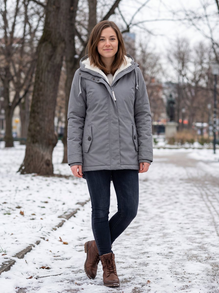 Hyper-realistic Outdoor Winter Fashion Catalog Prompt AI image template preview