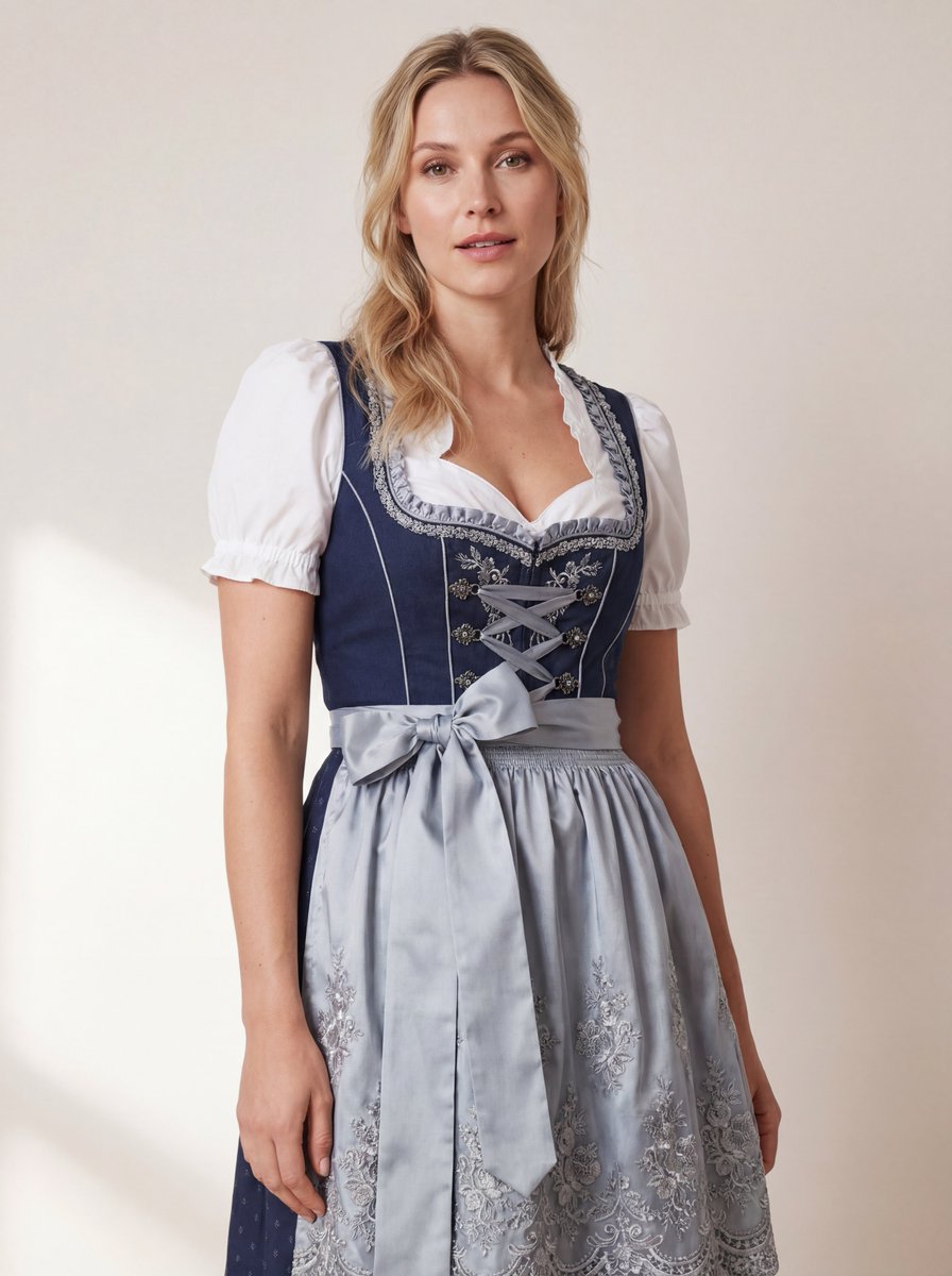 Hyper-Realistic Studio Photo of a Woman in Bavarian Dirndl AI image template preview