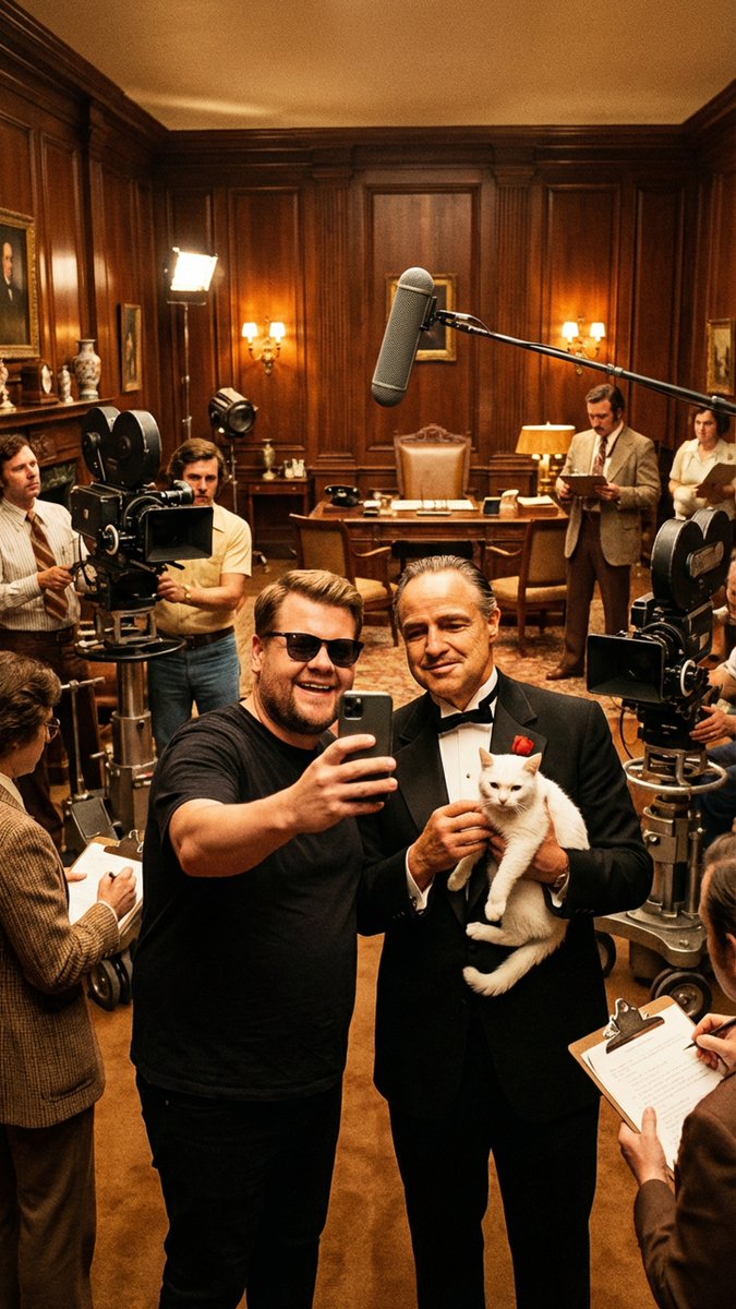 Behind-the-Scenes Selfie Identity Swap Prompt example 2