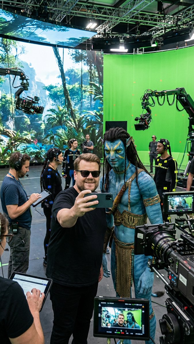 Behind-the-Scenes Selfie Identity Swap Prompt example 3