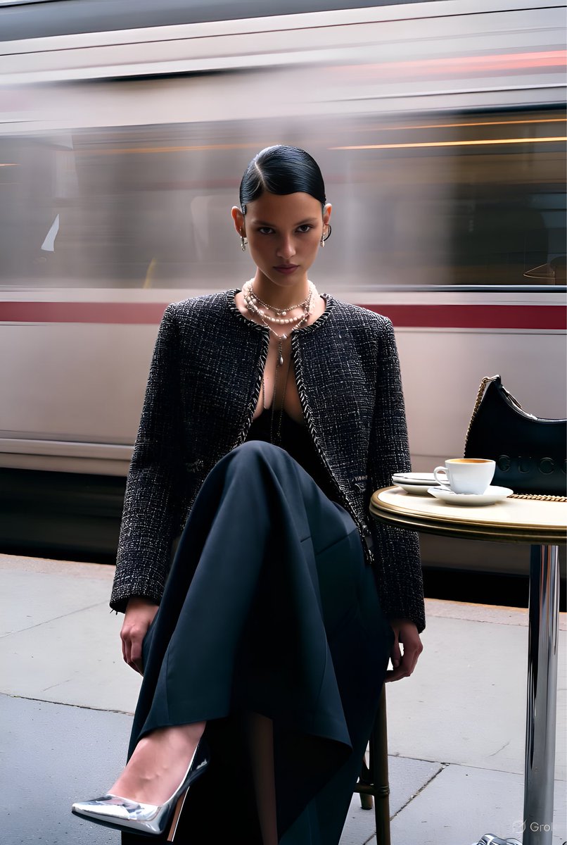 Gucci Campaign Subway Platform Fashion Prompt AI image template preview