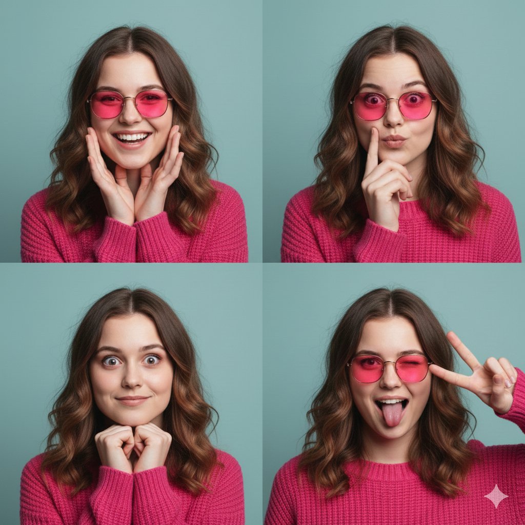 Hot Pink Photo Collage Prompt for Nano Banana Pro AI image template preview
