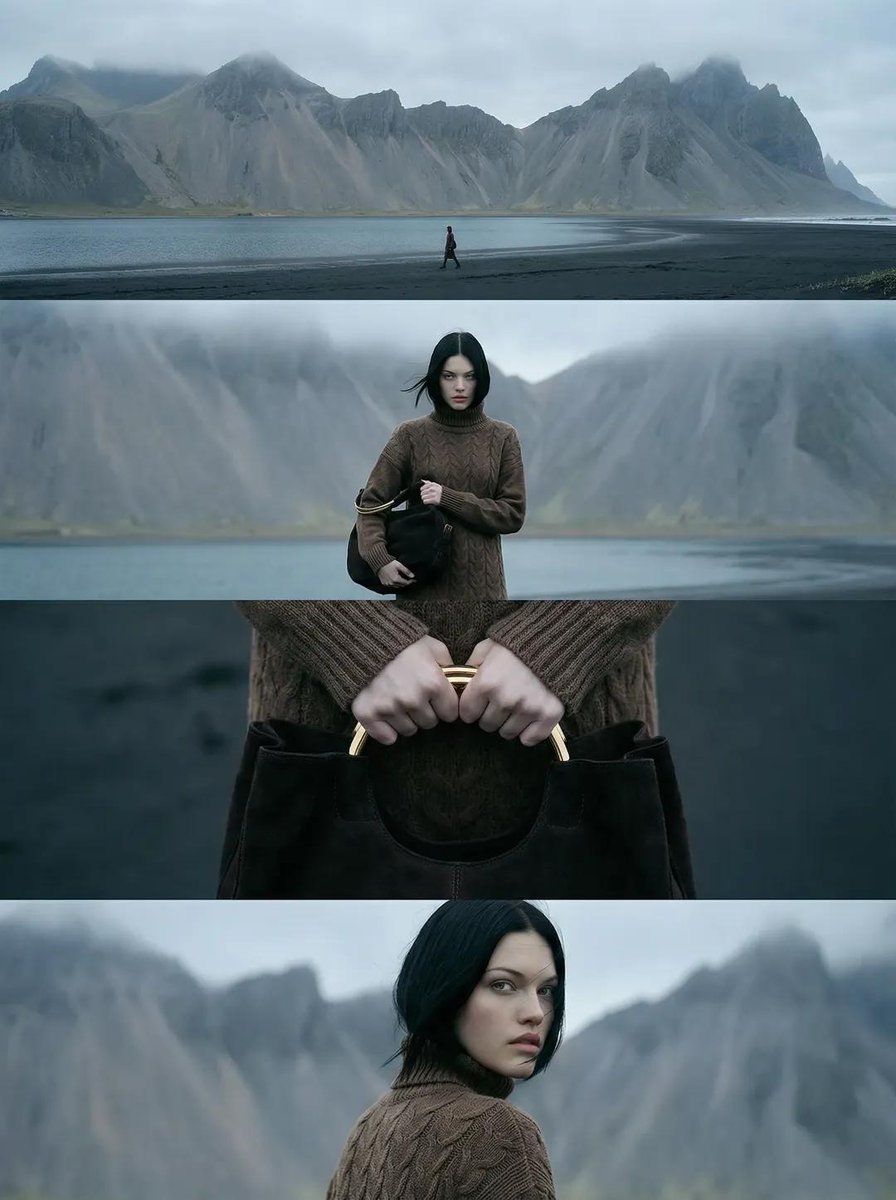 Cinematic Nordic Editorial Image Stack AI image template preview