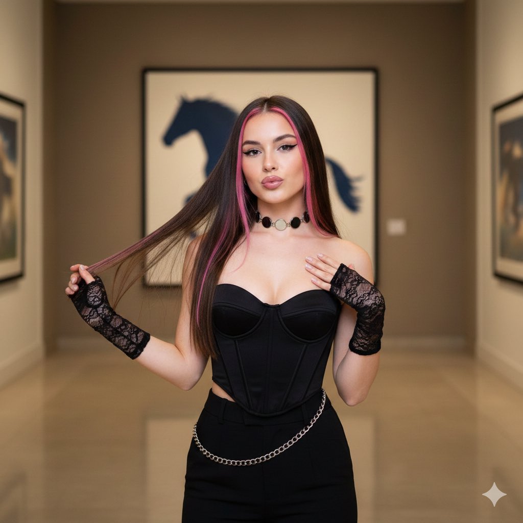 Y2K Influencer Aesthetic Portrait Prompt AI image template preview