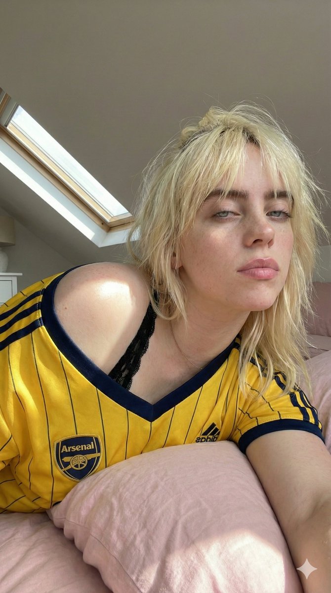 Candid Selfie in Soccer Jersey in an Attic Bedroom example 2
