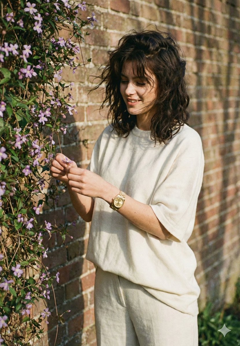 Intimate Film Aesthetic Garden Portrait AI image template preview