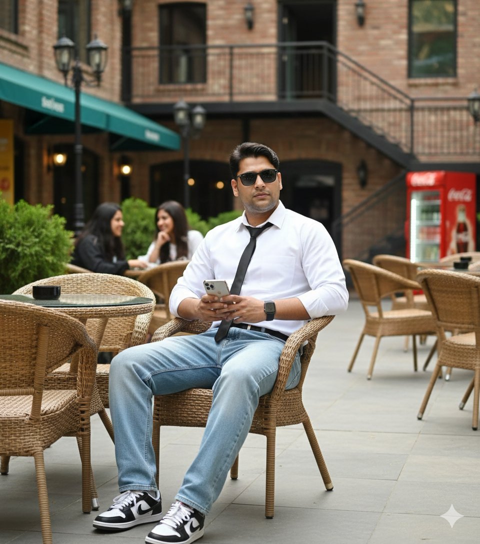 Ultra-Realistic DSLR Photo of an Indian Man in a Café AI image template preview