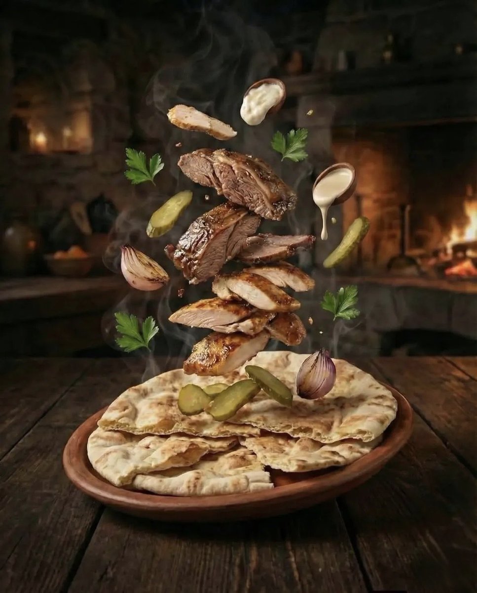 Hyper-realistic Deconstructed Middle Eastern Cuisine Prompt AI image template preview