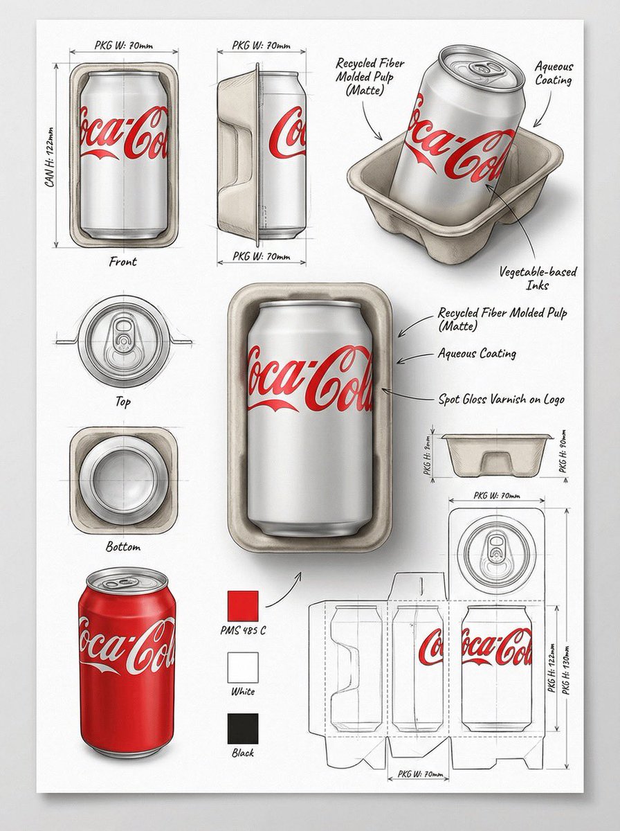 Industrial Packaging Design Sheet Prompt AI image template preview
