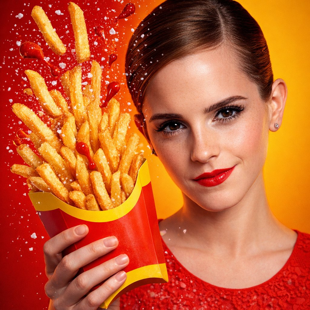 Hyper-Realistic Fast Food Ad Visual AI image template preview