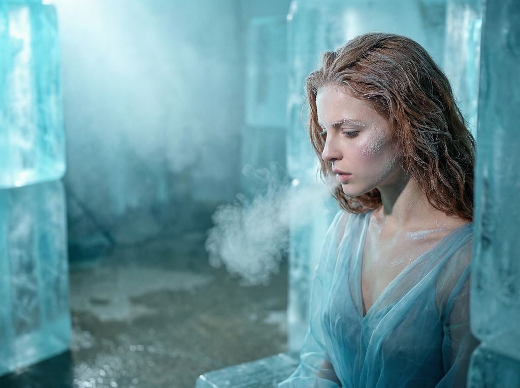 Crystallized Melancholy Ice Sculptor's Atelier AI image template preview