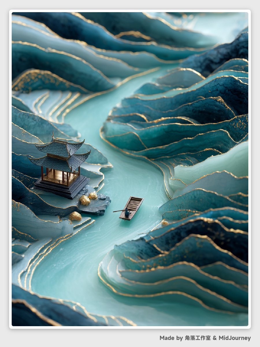 Abstract Chinese Landscape Miniatures Prompt AI image template preview