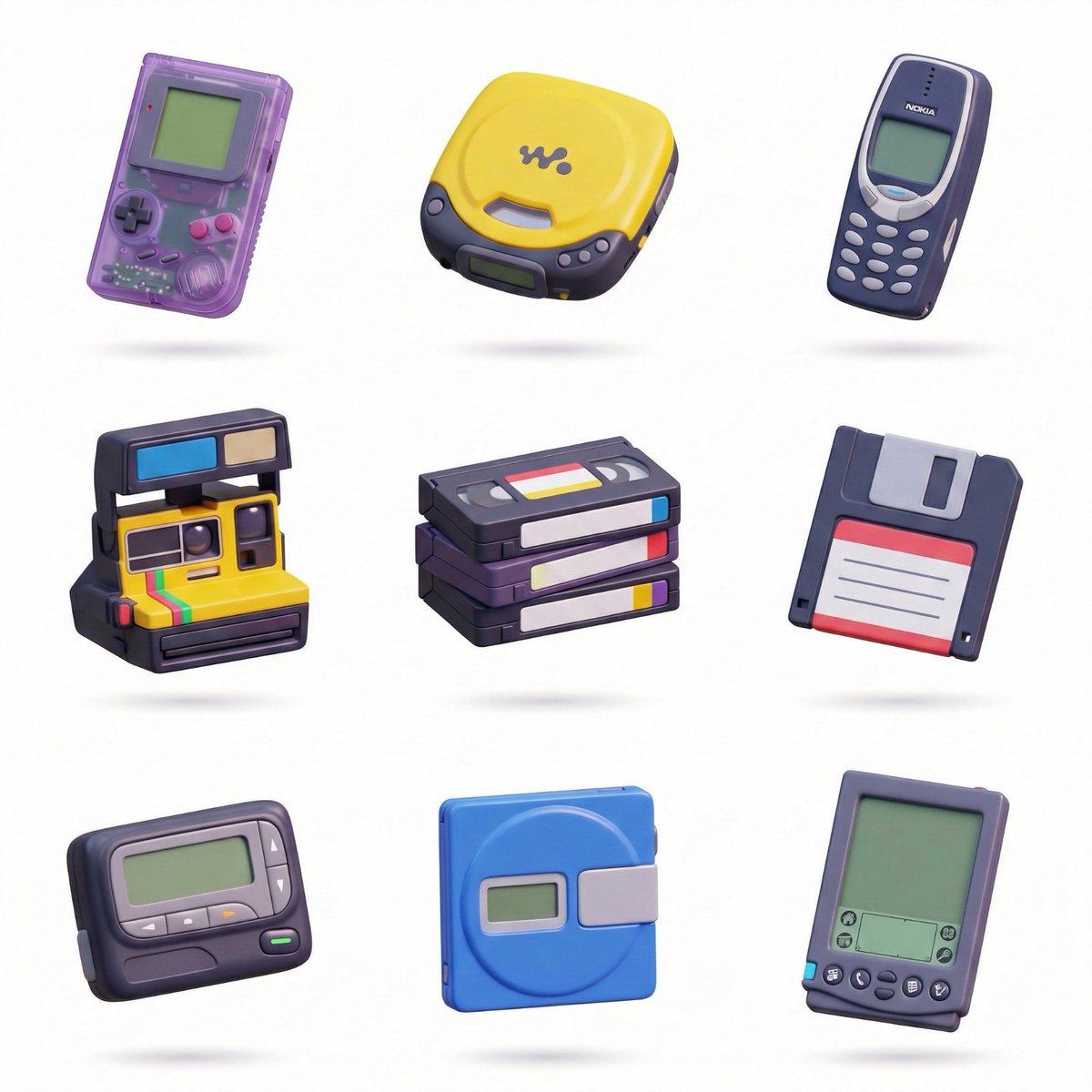 3D Icon Collection Grid Generator AI image template preview