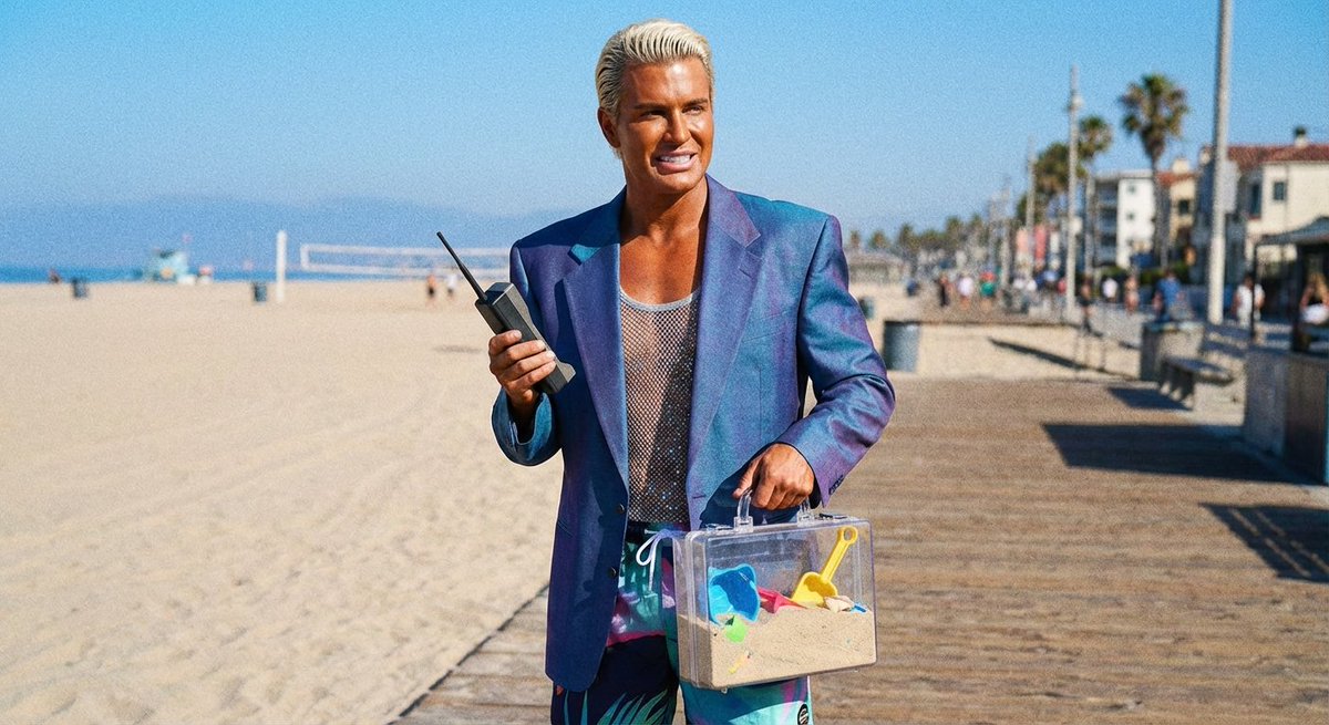 Patrick Bateman Meets Sparkle Beach Ken Prompt AI image template preview