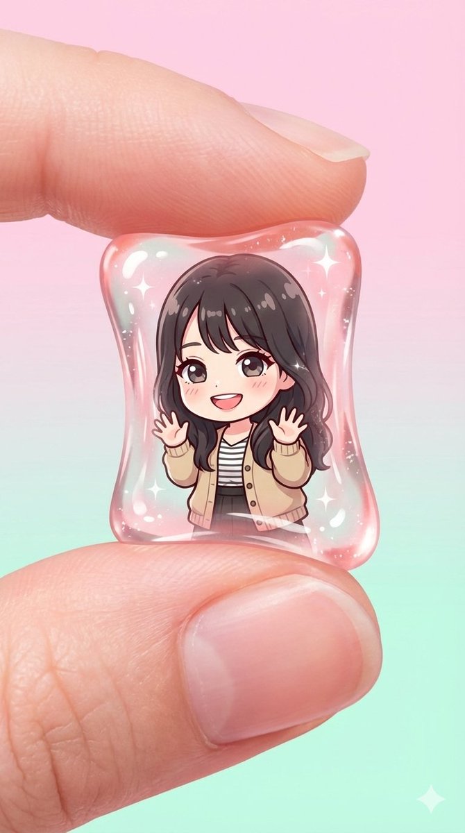 Transparent Gummy Character Encapsulation AI image template preview