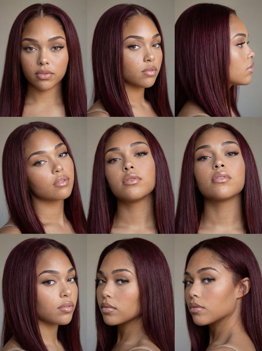 Nine-Panel Face Consistency Grid Prompt for Nano Banana Pro AI image template preview