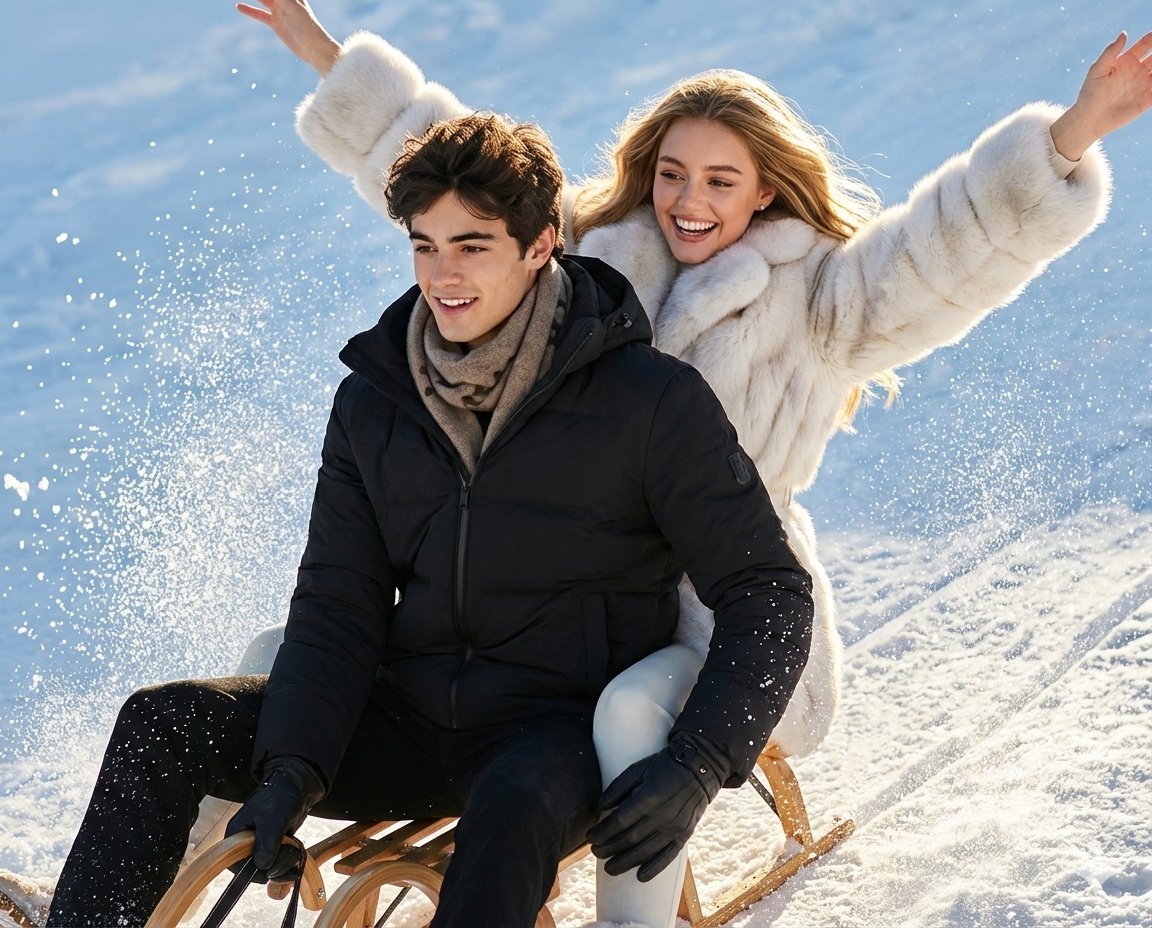 Luxury Russian Winter Sledding Scene Prompt AI image template preview