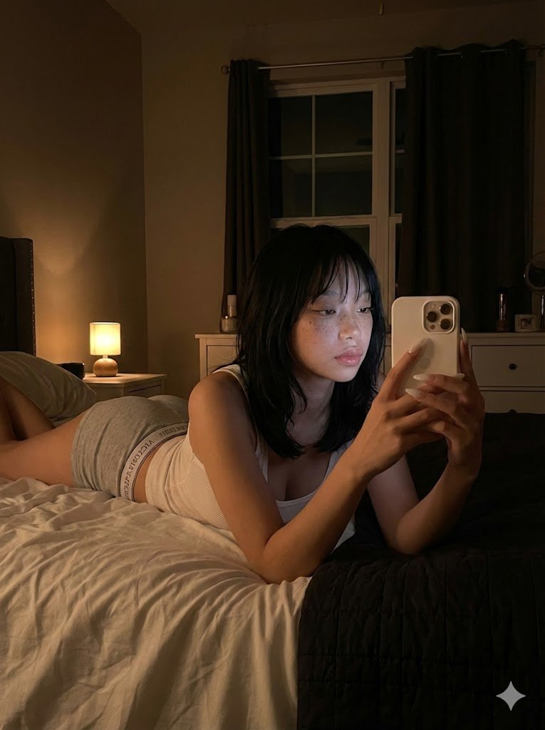Ultra Realistic Dim Bedroom Scene Prompt AI image template preview