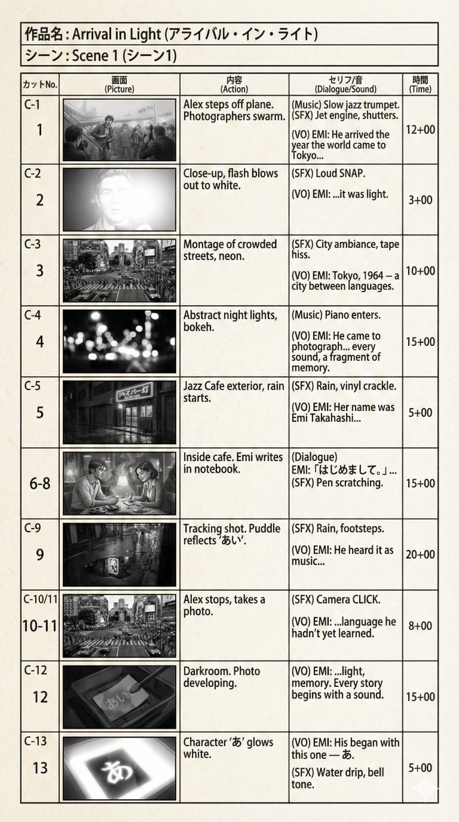 E-Konte (Japanese Storyboard) Generation AI image template preview