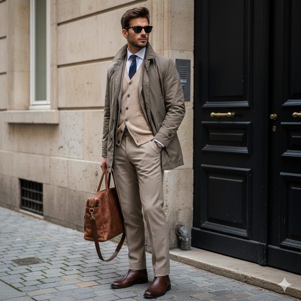 Stylish European Street Portrait AI image template preview