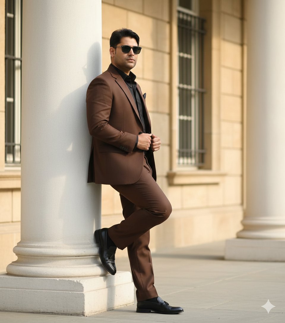 Cinematic Fashion Editorial of a Man with a Luxury Car and Dog AI image template preview
