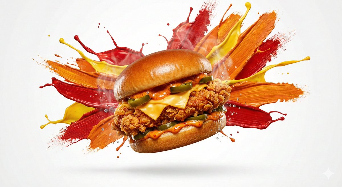 Color Splash Food Advertisement AI image template preview