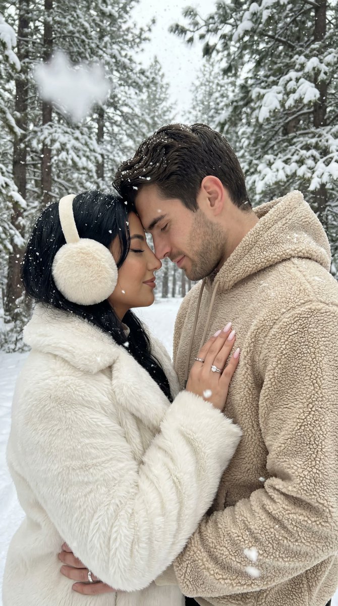 Ultra-Photorealistic Winter Romance Portrait (JSON Format) AI image template preview
