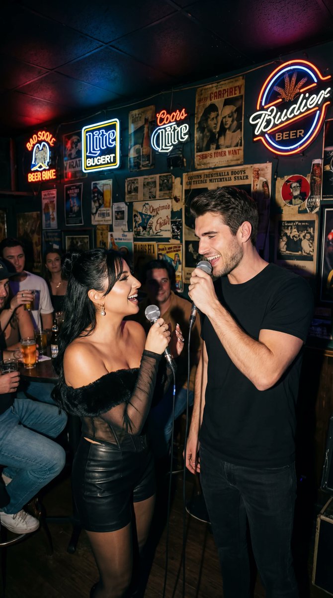 Photorealistic Flash Karaoke Duet Prompt AI image template preview
