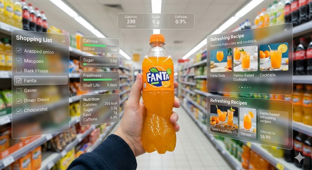 Hyper-Realistic Mixed Reality Fanta Ad Concept AI image template preview