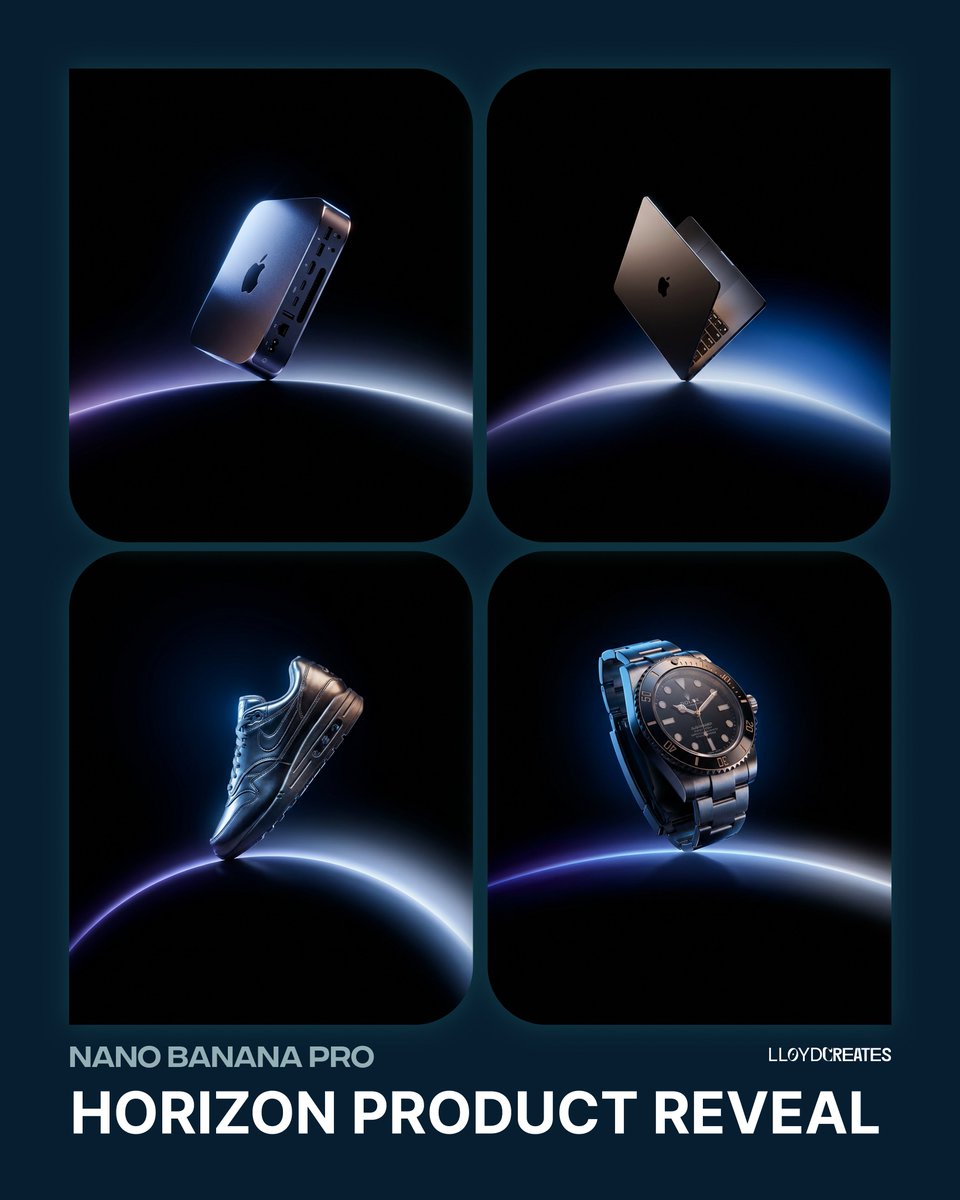 Premium Dark Horizon Product Reveal Prompt AI image template preview