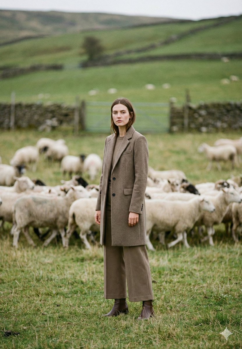 Cinematic Editorial Portrait in European Countryside AI image template preview