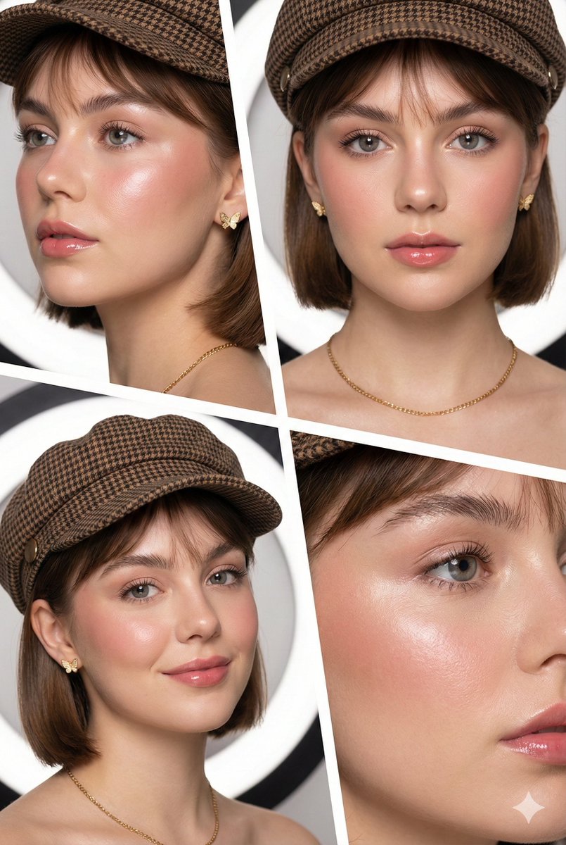 4-Panel Beauty Editorial Collage AI image template preview
