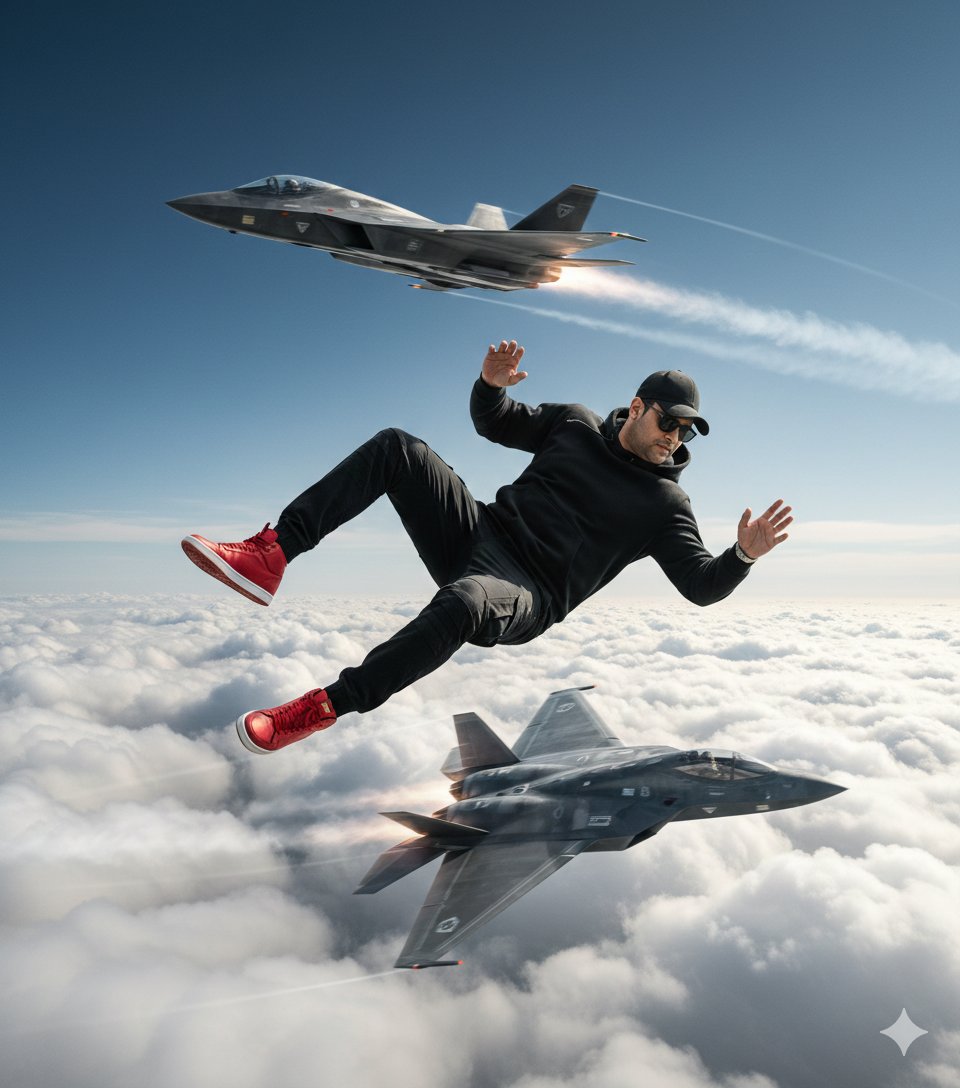 Ultra-Realistic Cinematic Scene of Floating in Mid-Air AI image template preview