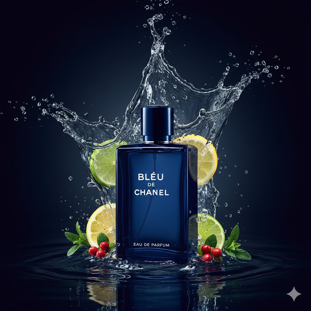 Dual Luxury Perfume Product Photography Prompts AI image template preview