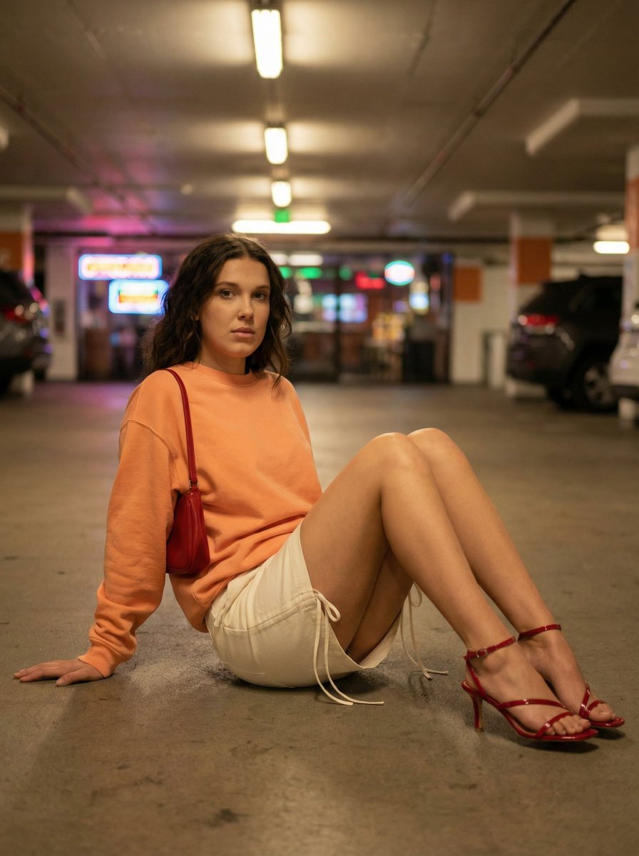 Cinematic Fashion Portrait in Underground Parking example 3