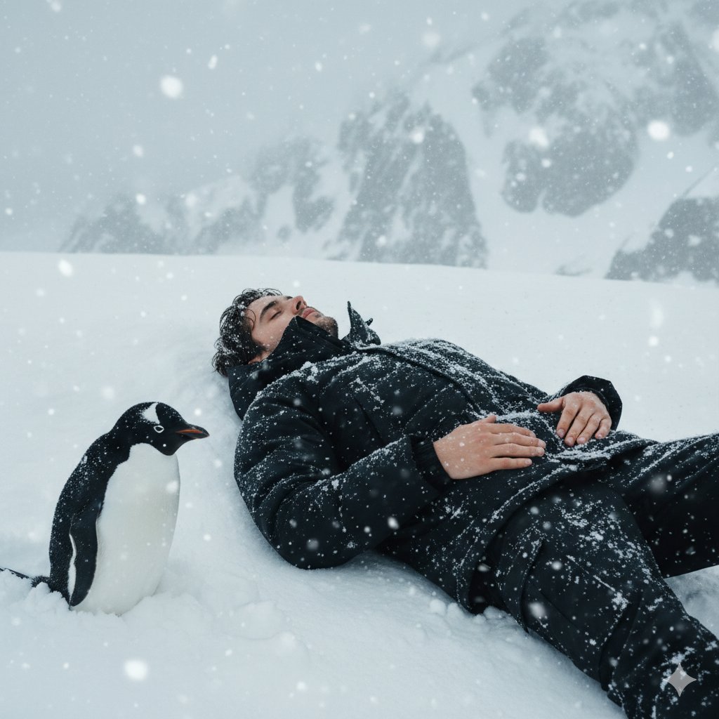 Tired Penguin in Alt Text Prompt AI image template preview