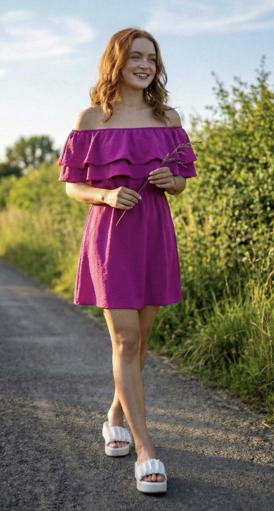 Ultra-Photorealistic Full-Body Shot on a Rural Road at Golden Hour AI image template preview