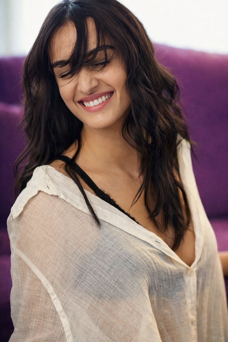 Photorealistic Image Prompt for Shraddha Kapoor in White AI image template preview