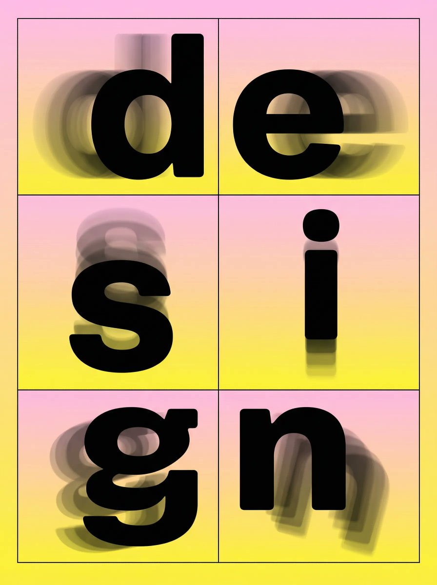 Brutalist Directional Blur Typography Poster Prompt AI image template preview