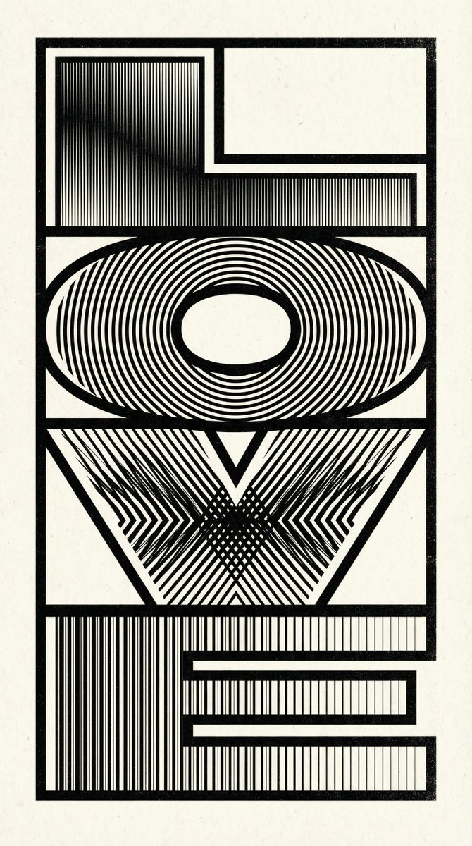 Op Art LOVE Typography Poster Prompt example 2