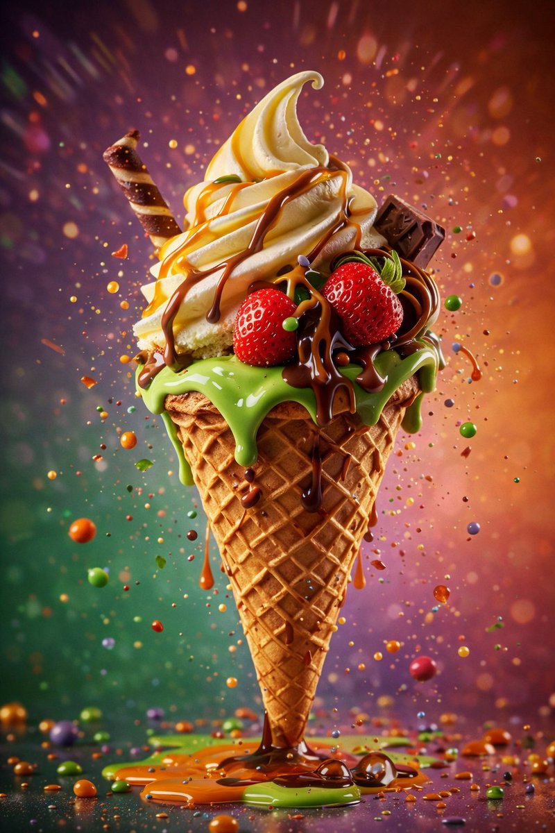 Hyper-Realistic Ice Cream Dessert Photography Prompt example 3
