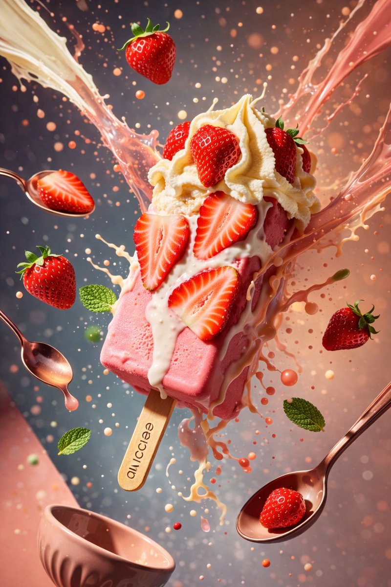 Hyper-Realistic Ice Cream Dessert Photography Prompt example 4