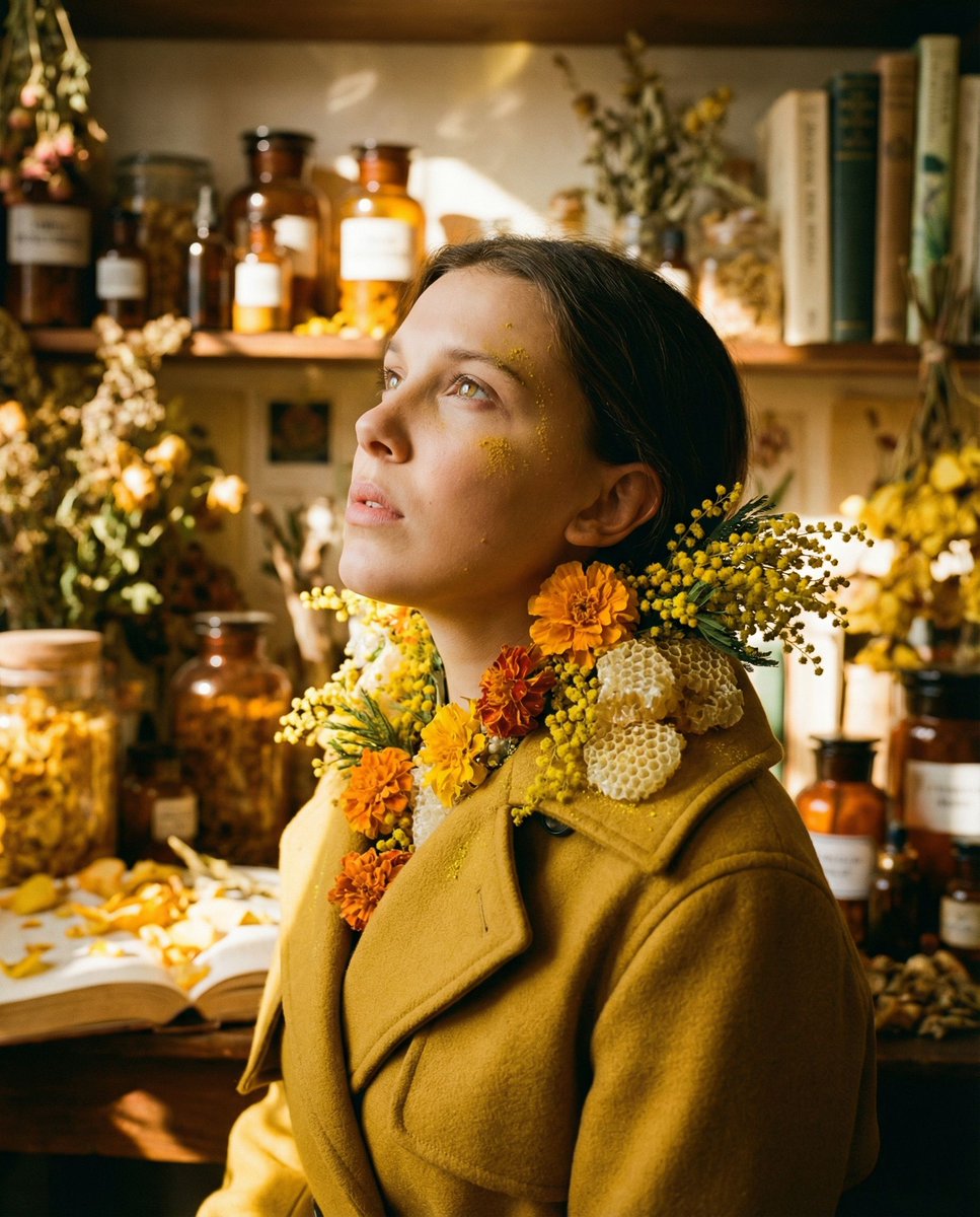 Organic Golden Alchemy Surreal Portrait AI image template preview