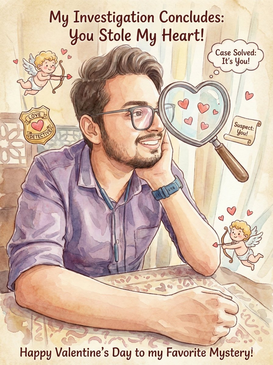 Image Transformation into Watercolor Valentine's Day Card example 3