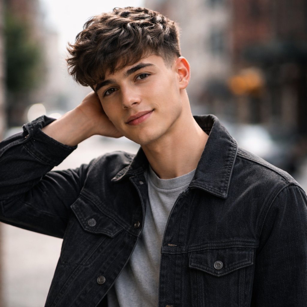 Urban Portrait of Young Man by Brick Wall example 2
