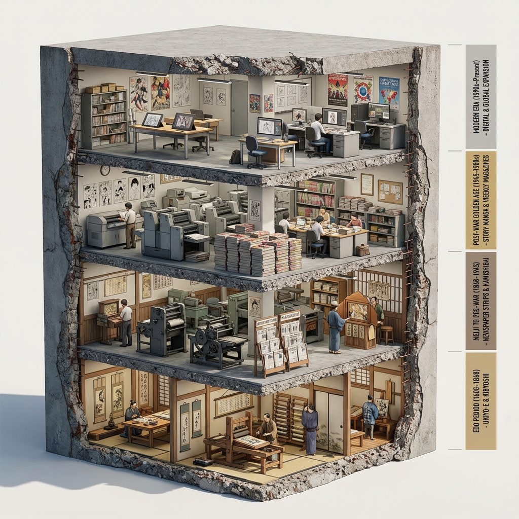 Manga Evolution Architectural Section Prompt AI image template preview
